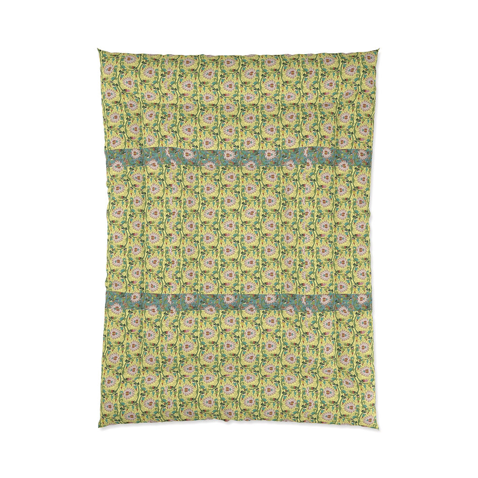 Thumbnail: Colorful Chinese (Yellow) Comforter - Floral Pattern Bedding for Cozy Homes