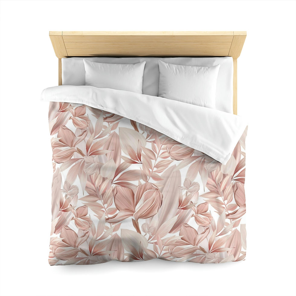 Thumbnail: Botanical Oasis (white) Microfiber Duvet Cover