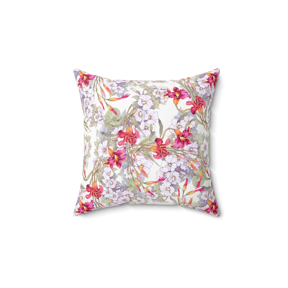 Thumbnail: Floral #14  Spun Polyester Square Pillow