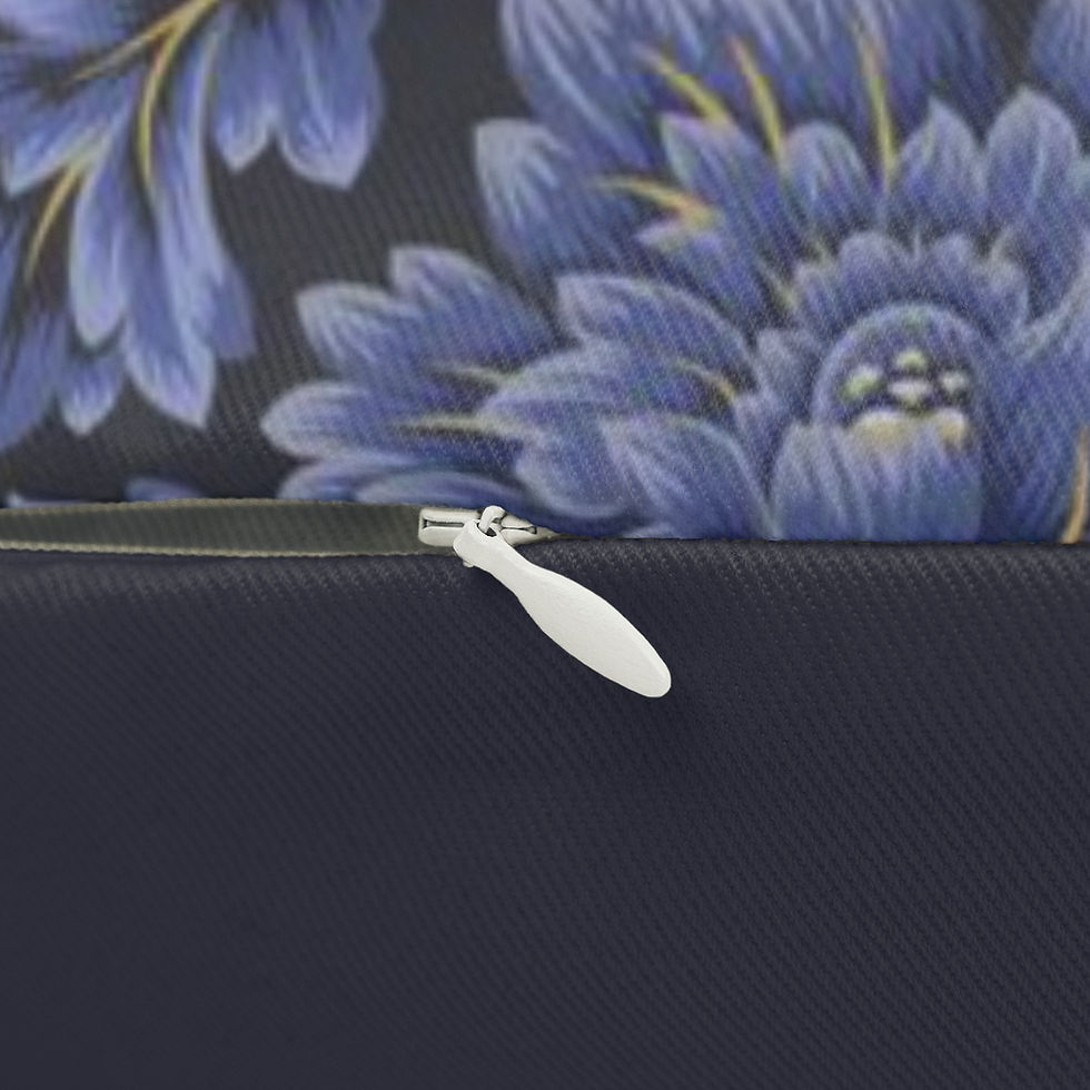 Thumbnail: Bailey Navy Spun Polyester Lumbar Pillow