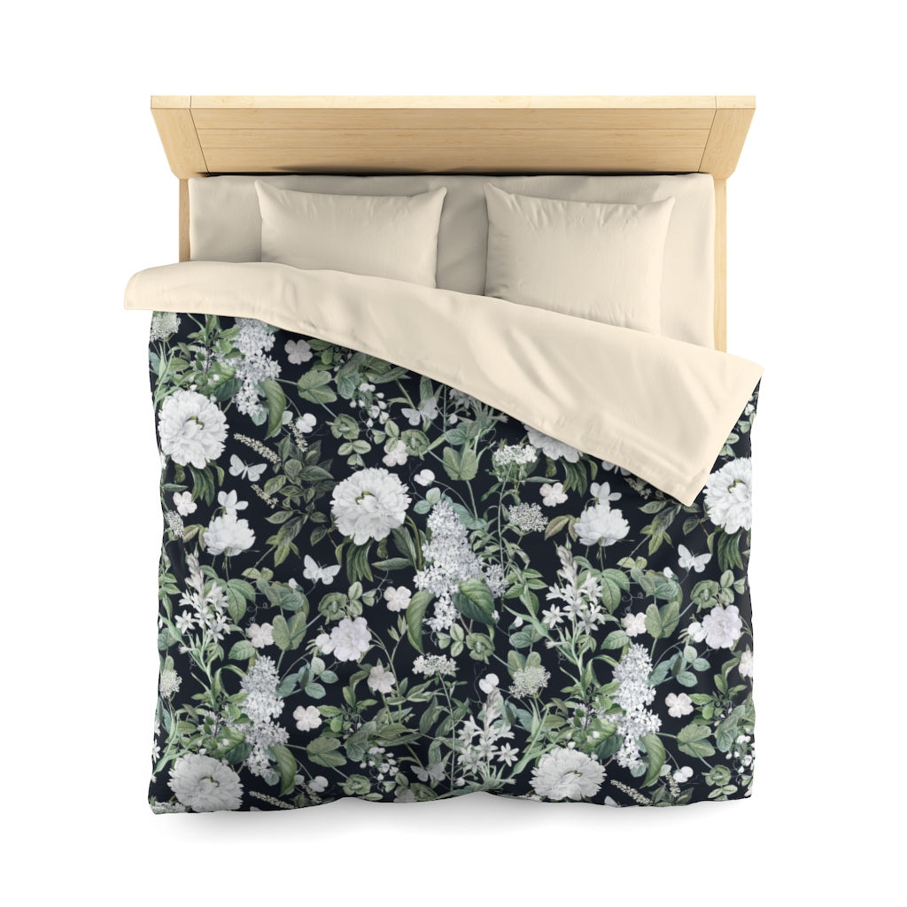 Lush Greens (Midnight) Microfiber Duvet Cover