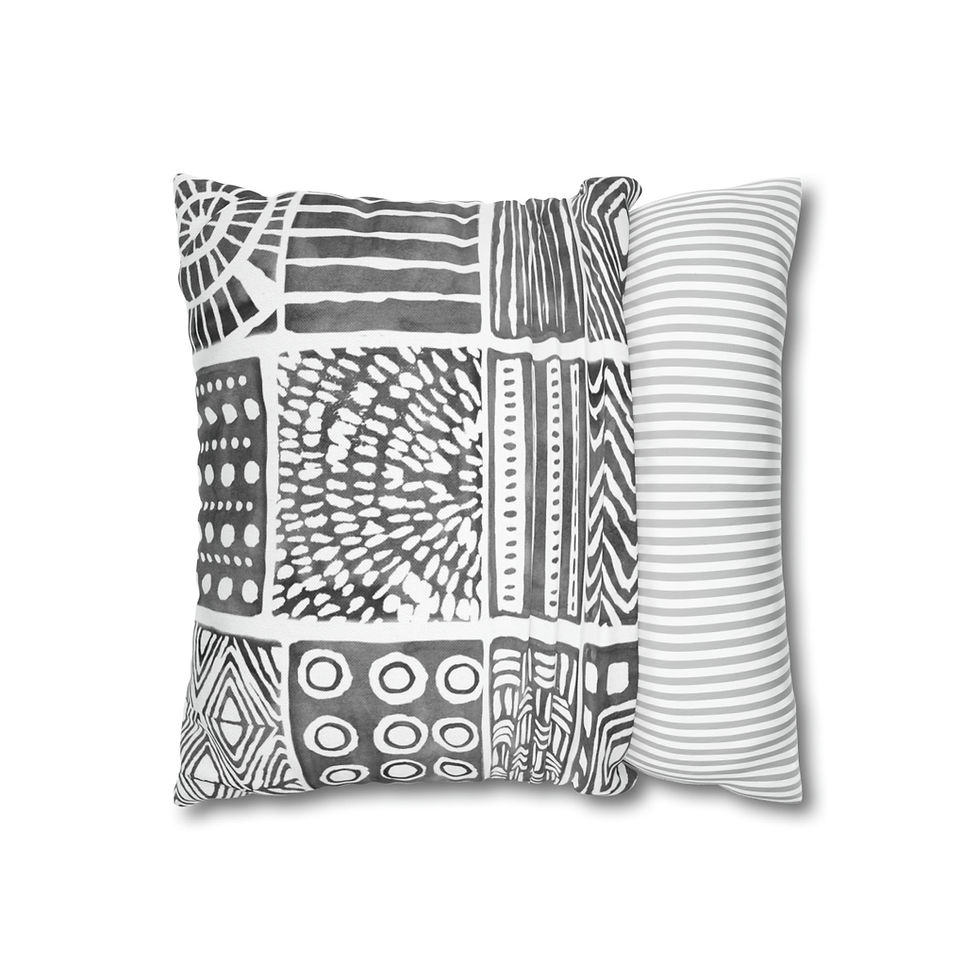 Thumbnail: Circles and Shapes #28  Spun Polyester Square Pillow Case