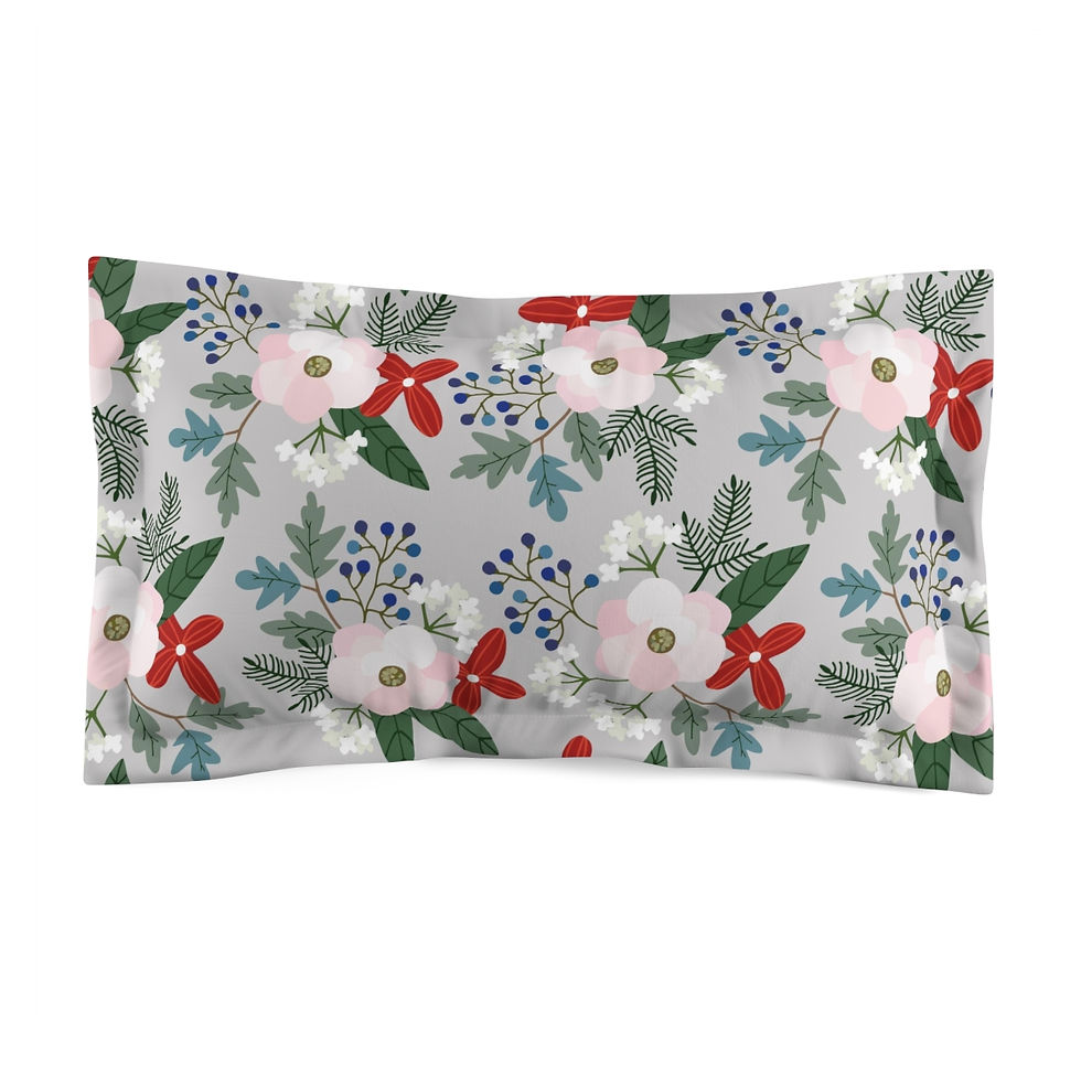 Thumbnail: Holiday Florals Microfiber Pillow Sham