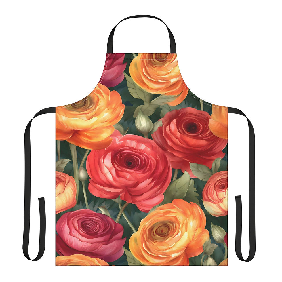 Thumbnail: Ranunculus Floral Cooking Apron, Vibrant Kitchen Gift