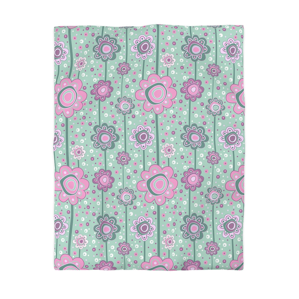 Thumbnail: Pink Dandys Microfiber Duvet Cover
