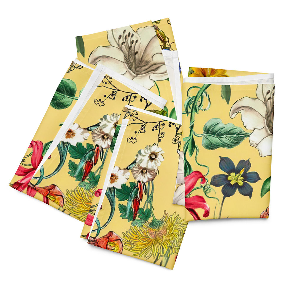 Thumbnail: Yellow Meadow Cloth napkin set