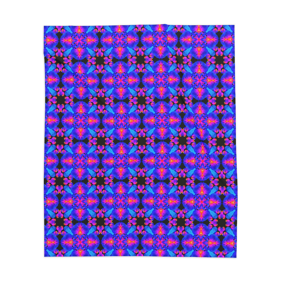 Exotic Violet Blue Plaid Sherpa Blanket