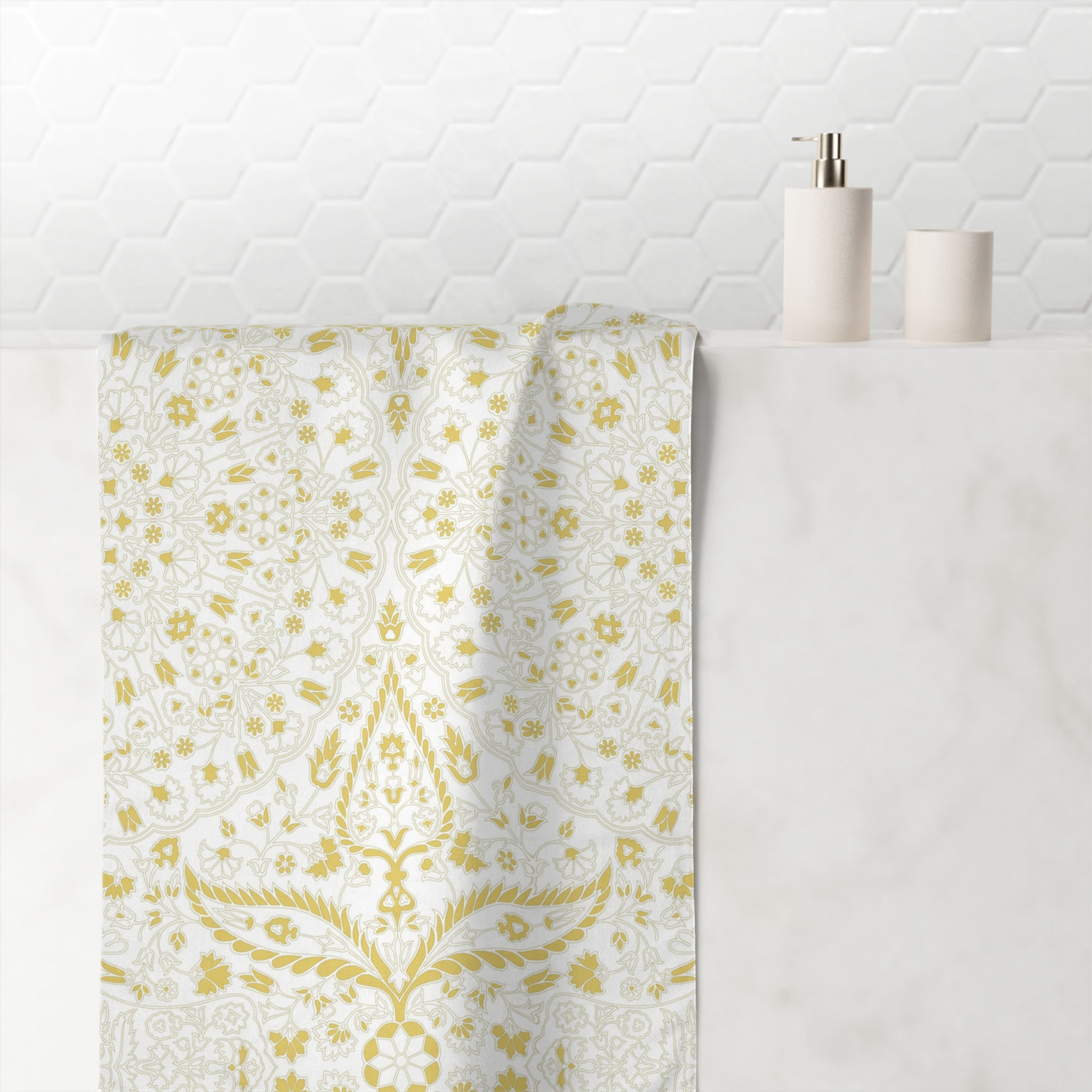 Elegant Floral Mink-Cotton Towel - Luxurious Bathroom & Spa Accessory