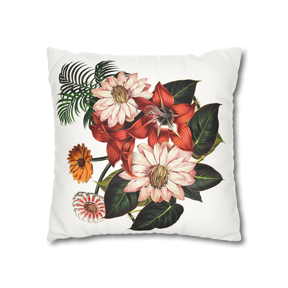 Thumbnail:  Floral Faux Suede Pillowcase