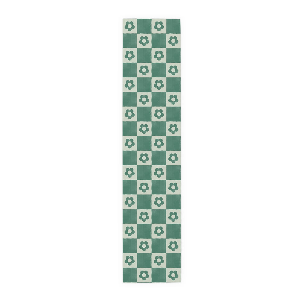 Thumbnail: Meadow Flowers Table Runner, Modern Cotton & Poly Runner 
