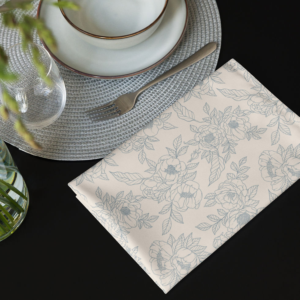 Thumbnail: Vintage Floral Sketch Cloth napkin set
