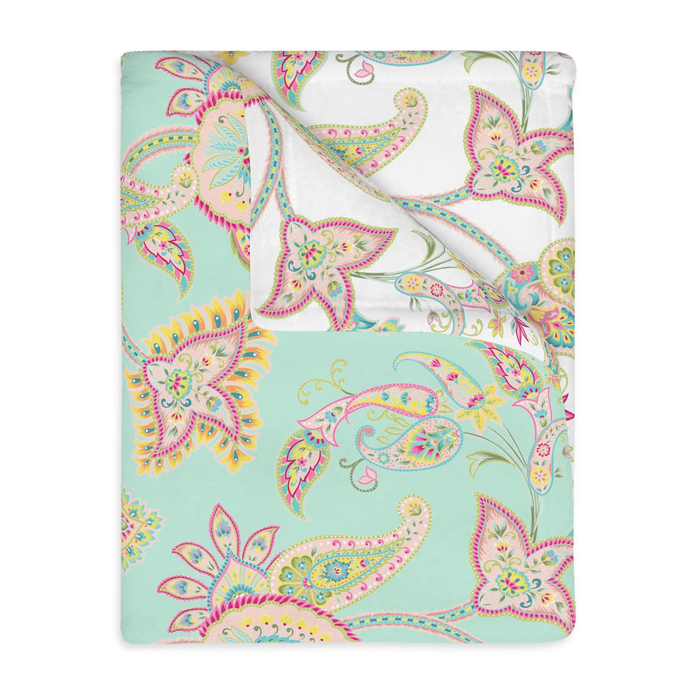Thumbnail: Colorful Botanical Velveteen Blanket