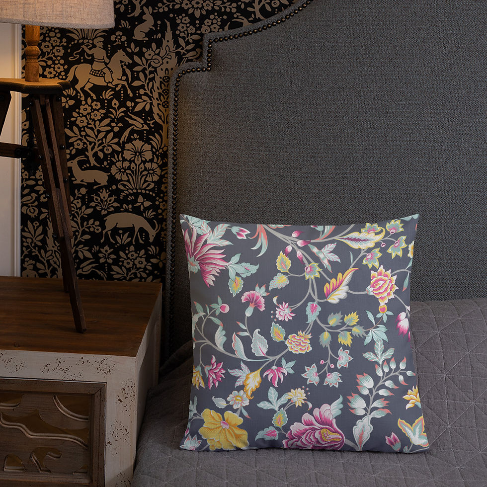 Thumbnail: Calico (Dark Navy Blue-Black) Premium Pillow