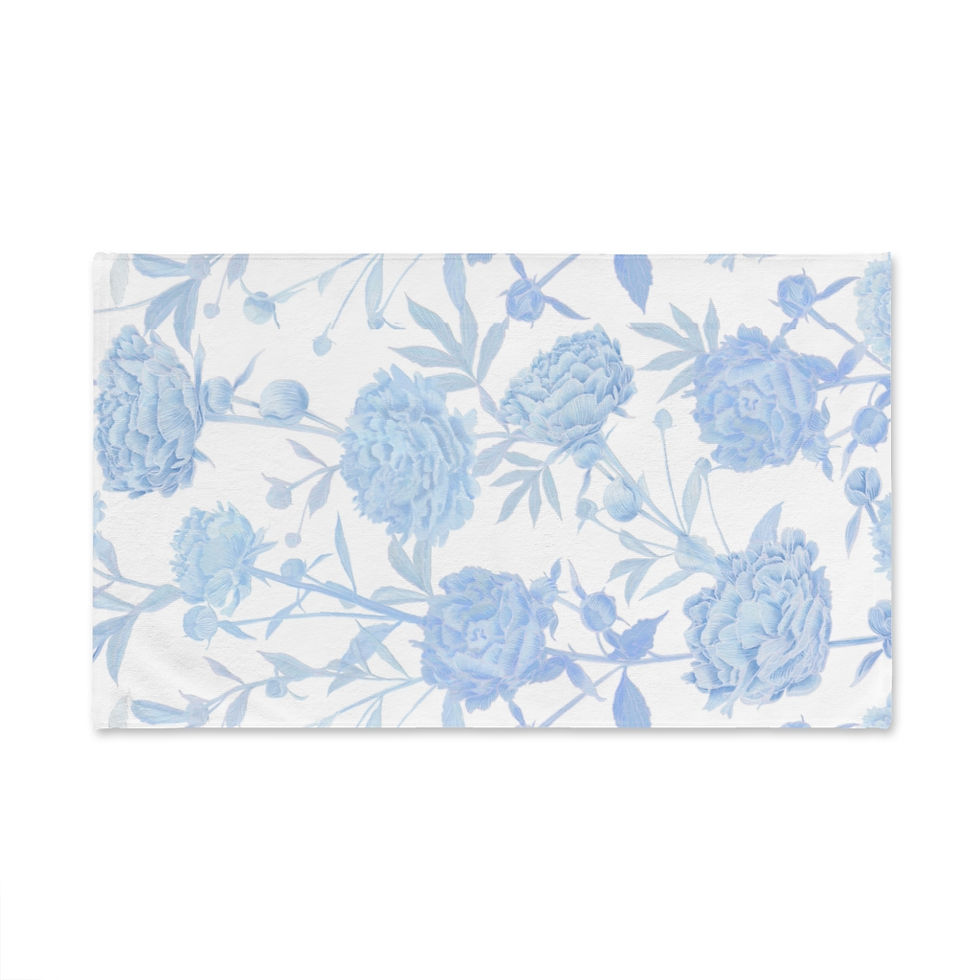 Thumbnail: Soft Blue Floral Hand Towel