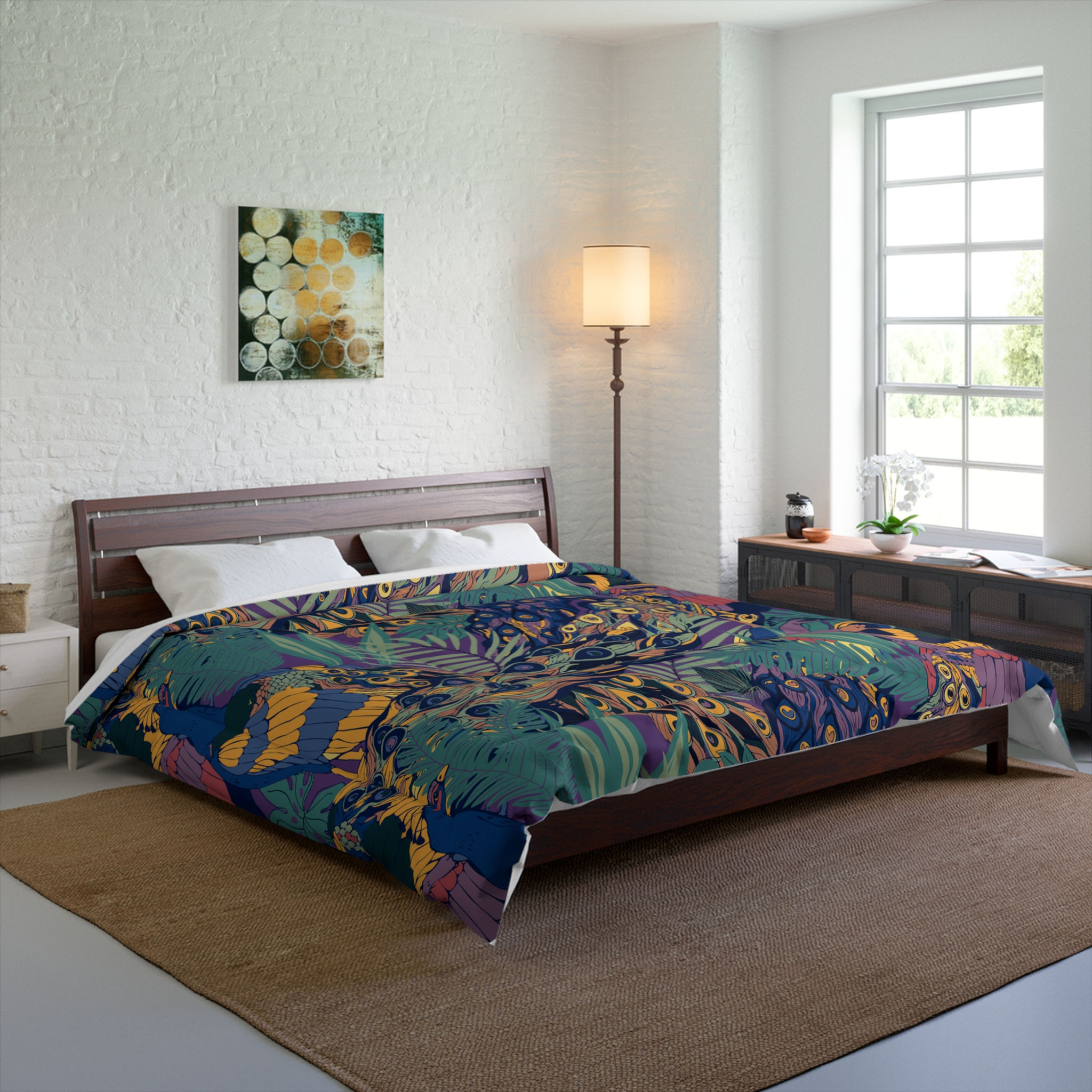 Colorful Peacock Comforter