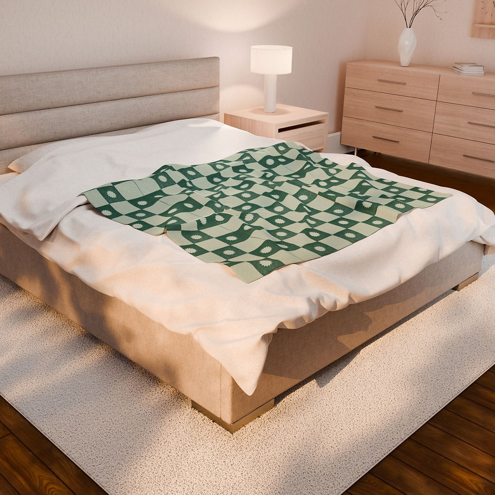 Thumbnail: Green Meadows Velveteen Plush Blanket 