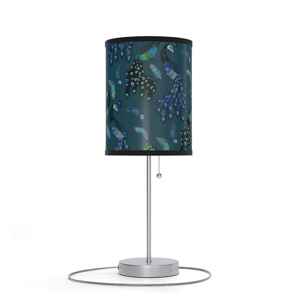 Thumbnail: Elegant Peacock Floral Table Lamp 