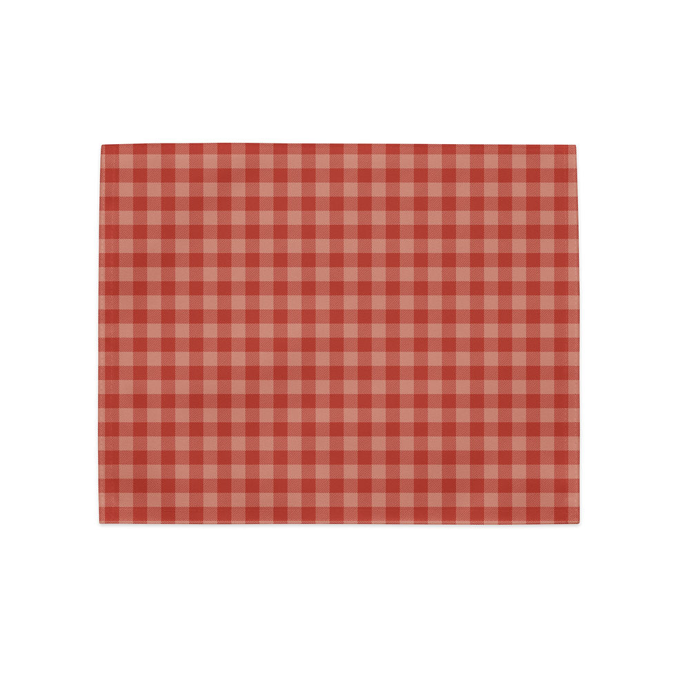 Thumbnail: Red Plaid Holiday Placemat Set