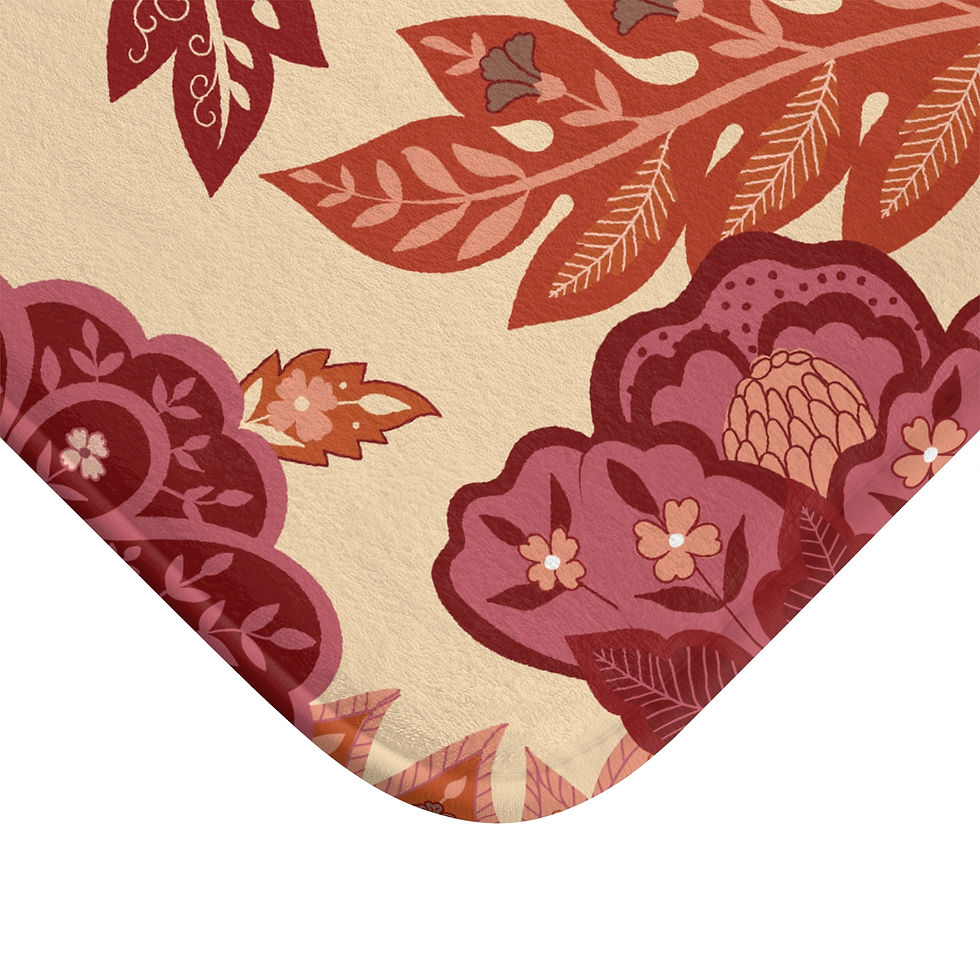 Thumbnail: Chintz Autumn Elegant Floral Bath Mat - Cozy Home Decor for Relaxation