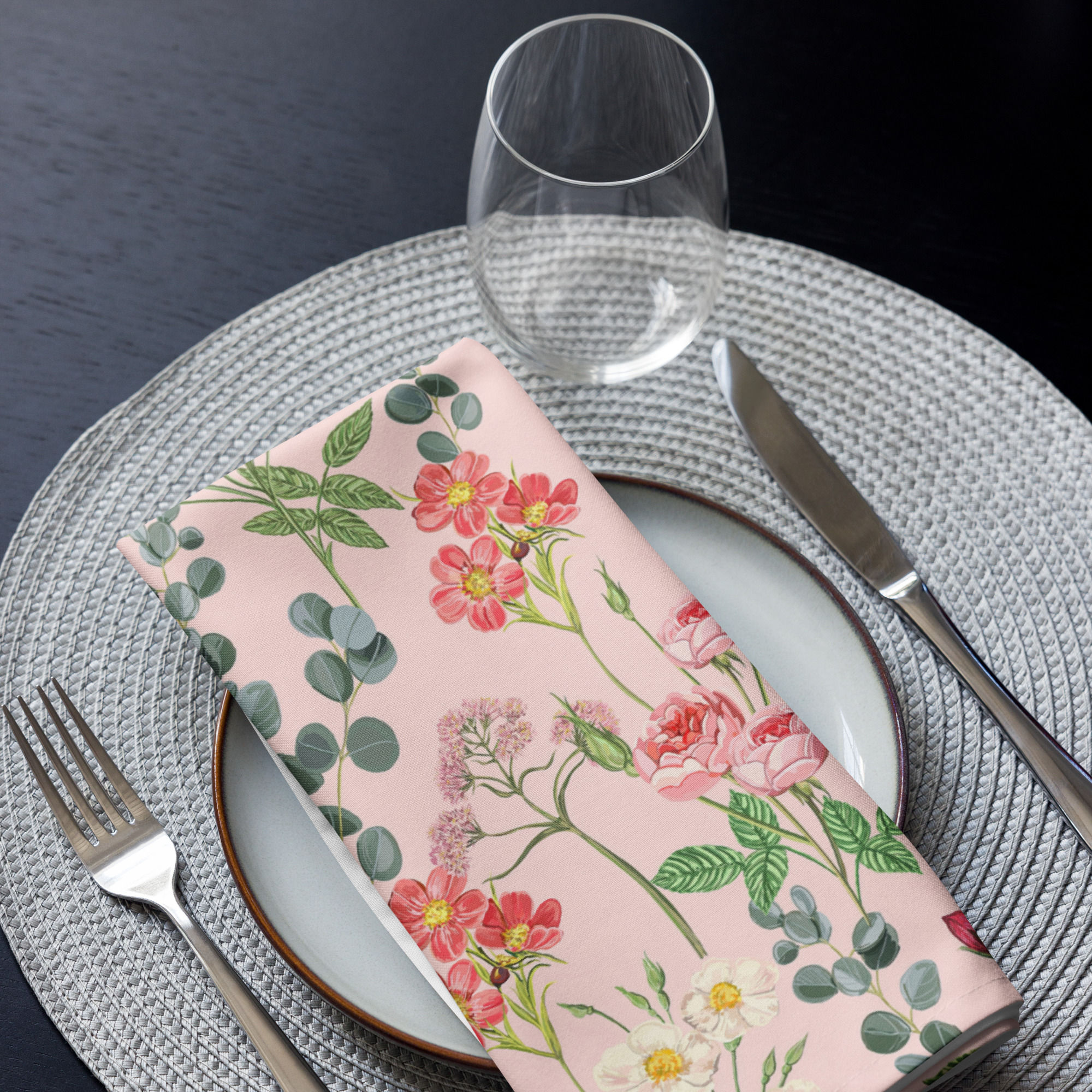 Floral Bloom Pink Cloth napkin set