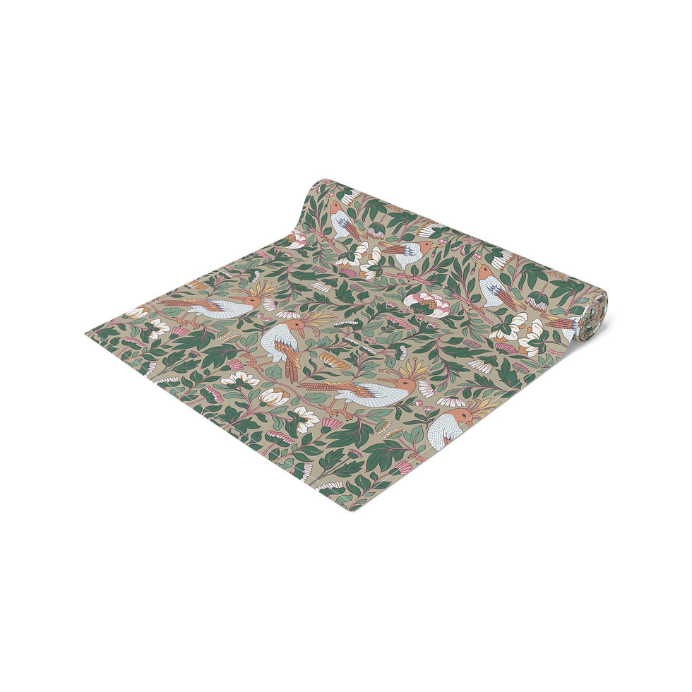Thumbnail: Morris Influenced Table Runner | Cotton & Poly Fabric Decoration