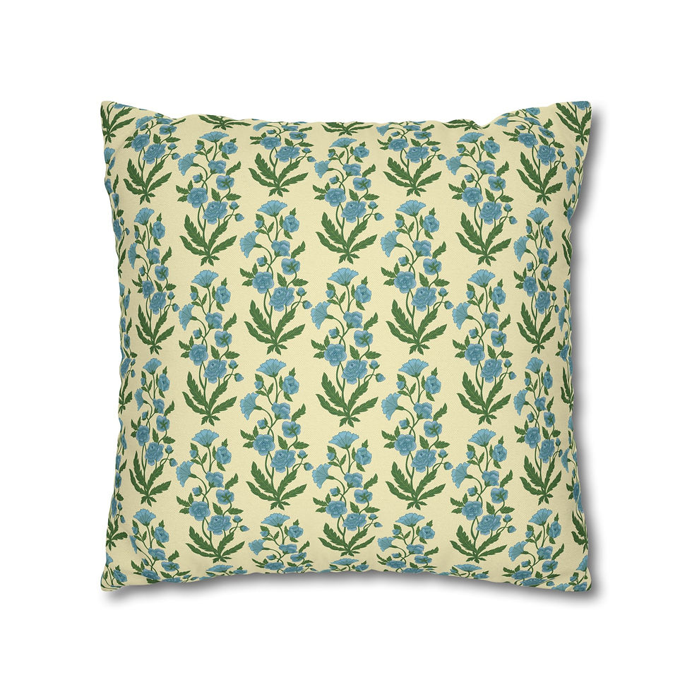 Thumbnail: Floral Vintage Blue & Green Pattern Pillowcase