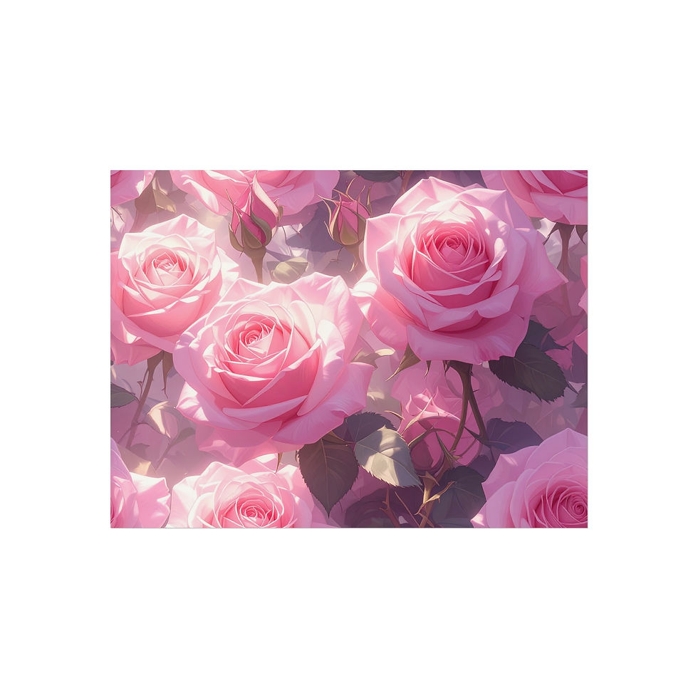 Thumbnail: Pink Rose Fine Art Poster, Floral Wall Decor, Romantic Gift
