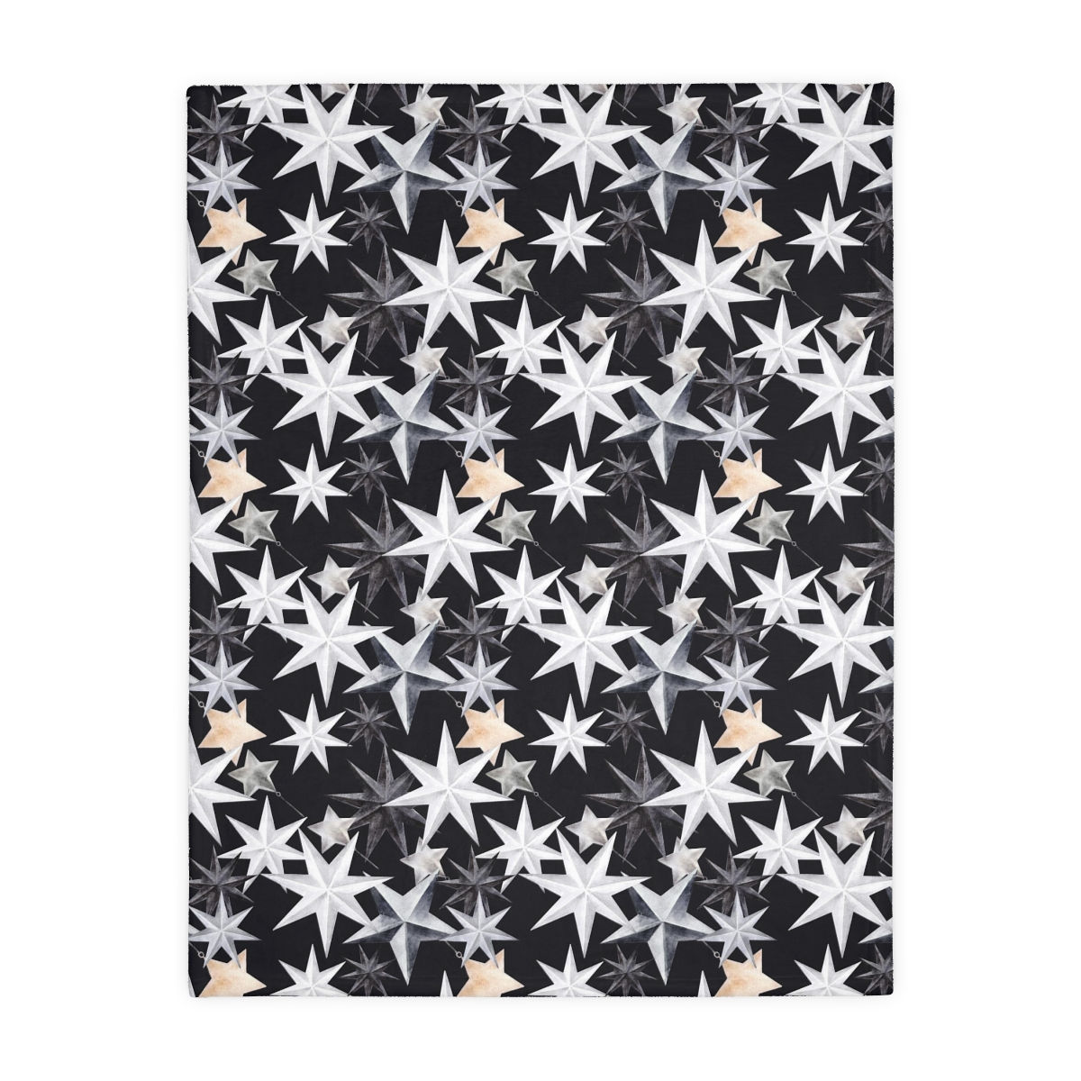 Penguin and Stars Velveteen Minky Baby Blanket (Two-sided print)