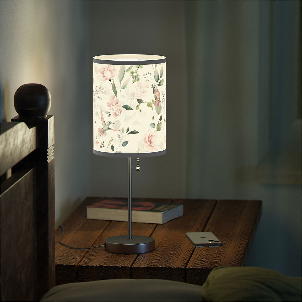 Thumbnail: Soft Pastel floral Lamp on a Stand, US|CA plug