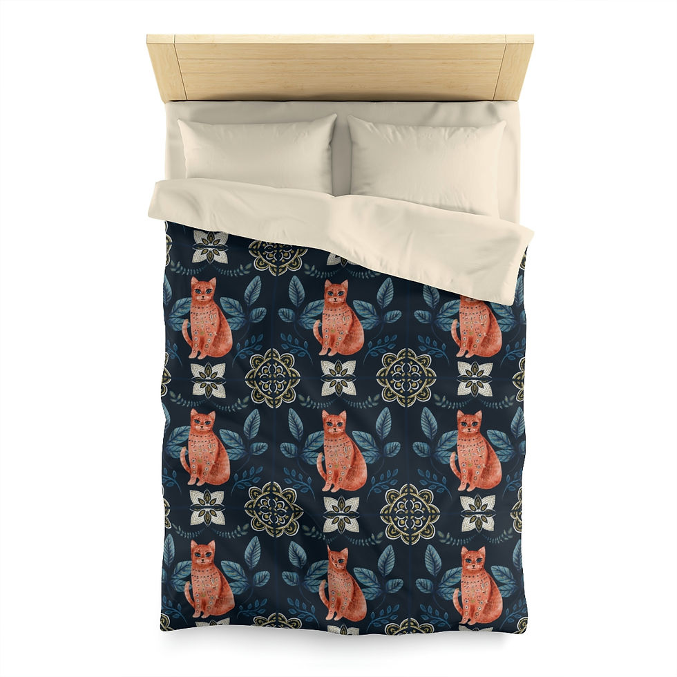 Thumbnail: Nordic Cat Microfiber Duvet Cover