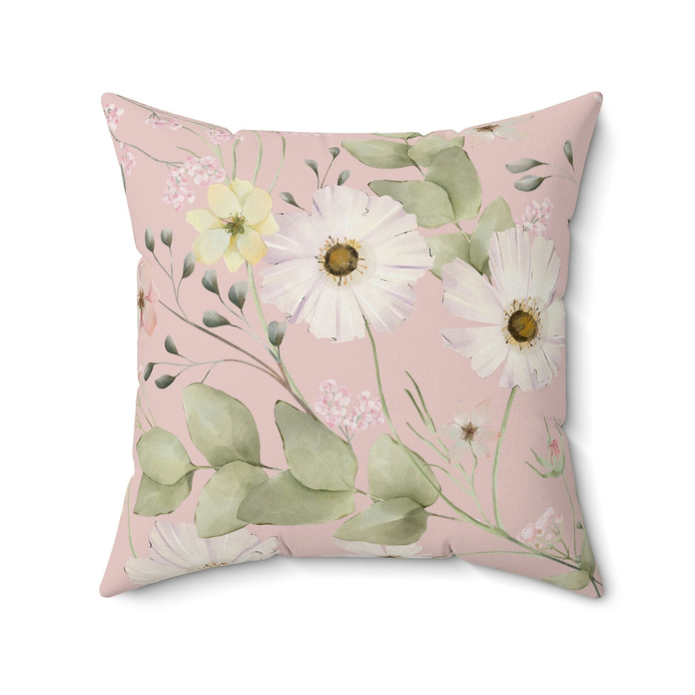 Thumbnail: Flower Market Faux Suede Square Pillow