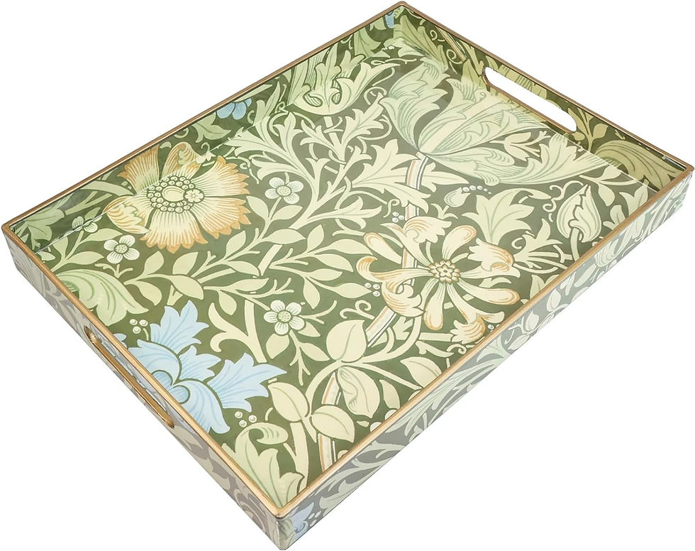 Thumbnail: Spsyrine Serving Tray with Handles, Plastic Decorative Tray for Coffee Table, L