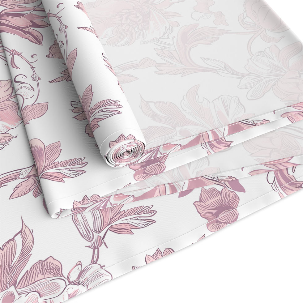 Thumbnail: Pink China Elegant Floral Table Runner | Cotton & Polyester 