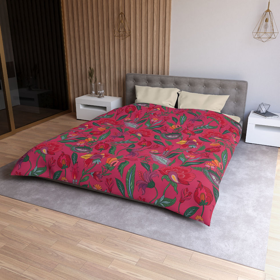 Thumbnail: Microfiber Duvet Cover - Sari bright color Roja