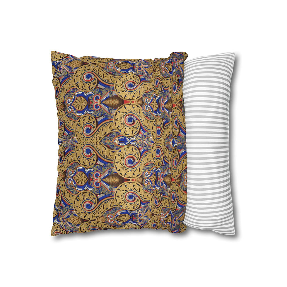 Thumbnail: Indian Golden Vintage Tile Decorative Pillowcase