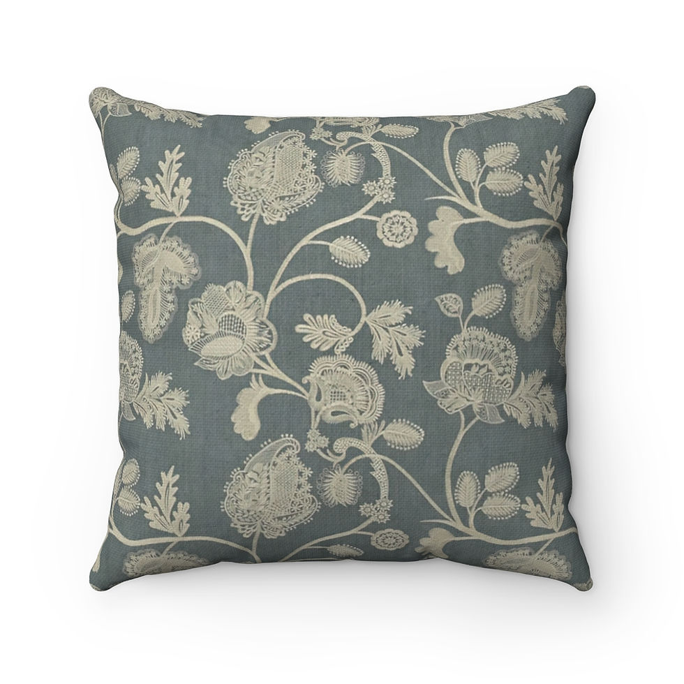 Thumbnail: Embroidered Design on Forest Green Spun Polyester Square Pillow