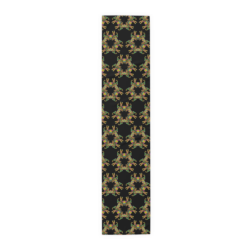 Thumbnail: Decorative Table Runner with Colorful Elephants Design 