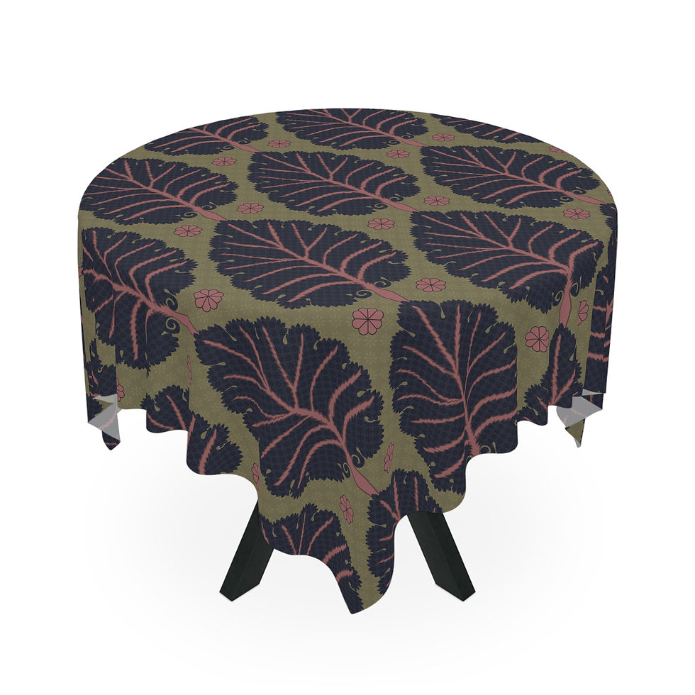 Thumbnail: Boho Leaf Tablecloth, Rustic Dining Decor