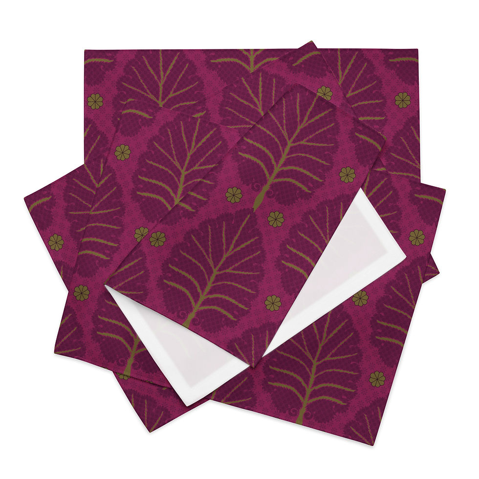 Thumbnail: Leaves (Mauve) Placemat Set