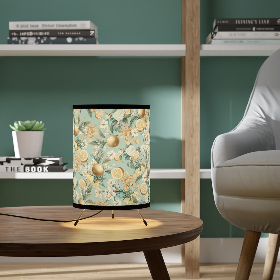 Thumbnail: Traditional Lemon and Floral on Sage Tripod Lamp