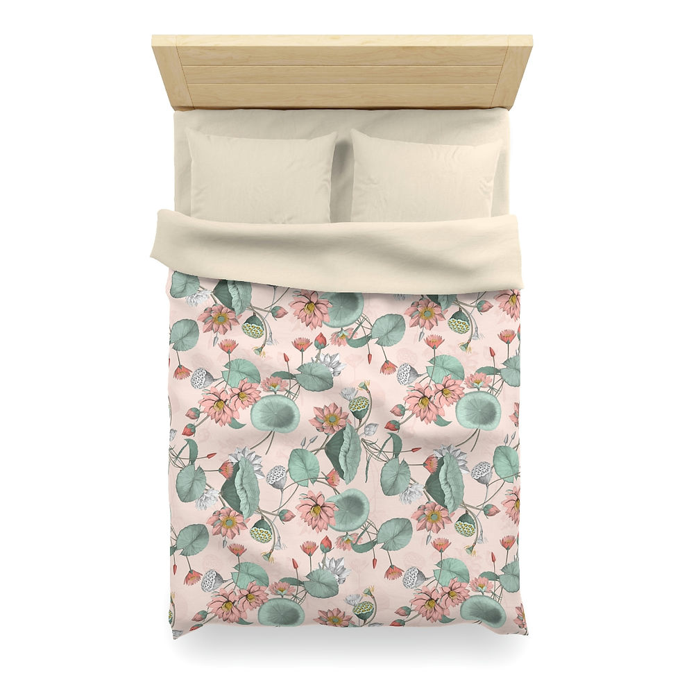 Thumbnail: Nelumbo (Blush) Microfiber Duvet Cover