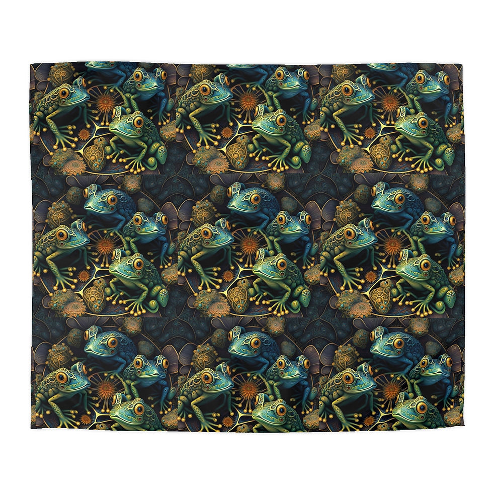 Thumbnail: Artistic Frogs #4 Microfiber Duvet Cover