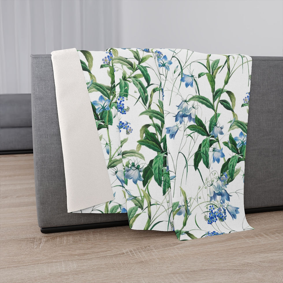 Thumbnail: Blue Bell (White) Sherpa Blanket