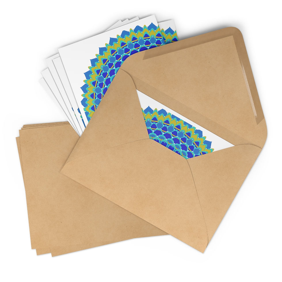 Thumbnail: Blues Mandala Greeting Cards (7 pcs)