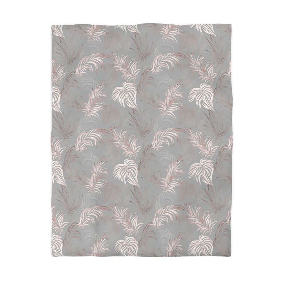 Thumbnail: Pink Palm Microfiber Duvet Cover