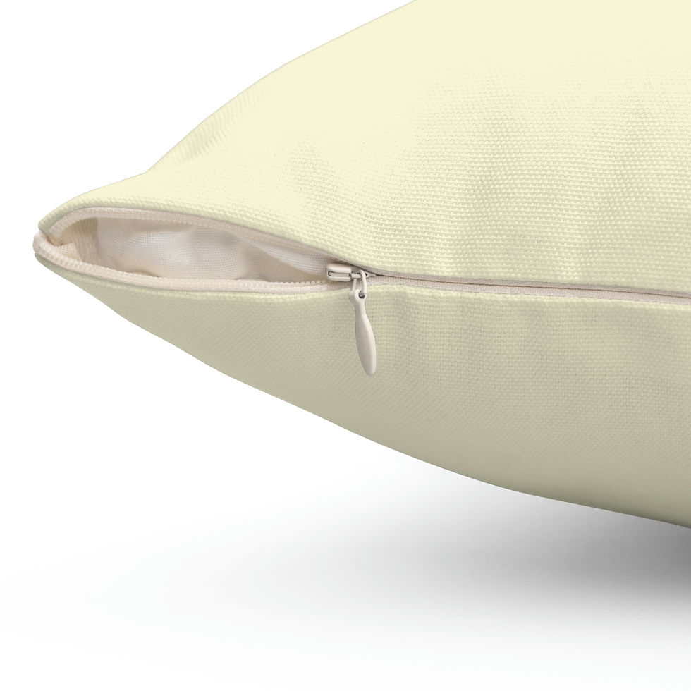 Thumbnail: Subtle Ivory Floral Spun Polyester Square Pillow