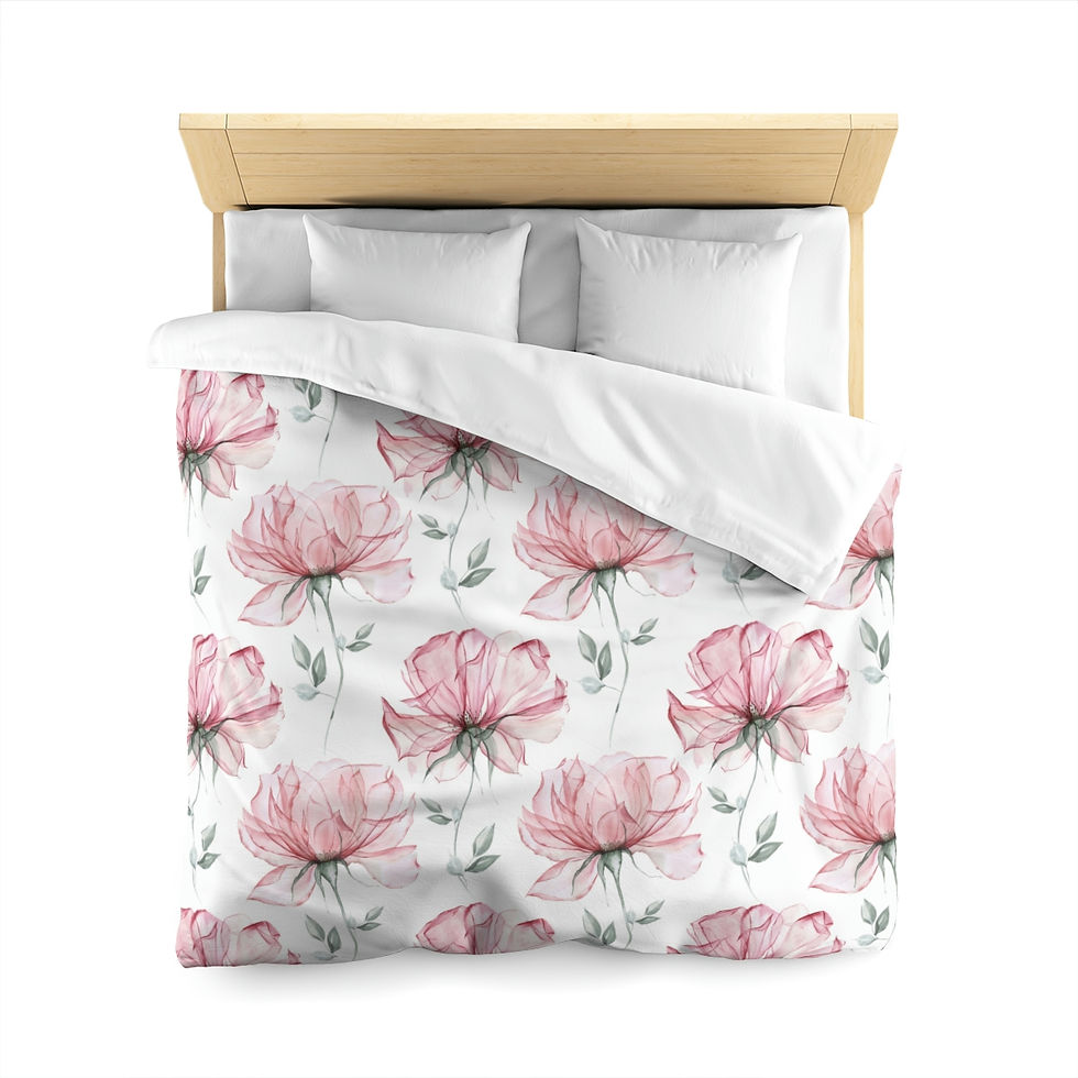 Thumbnail: Transparent Roses Microfiber Duvet Cover