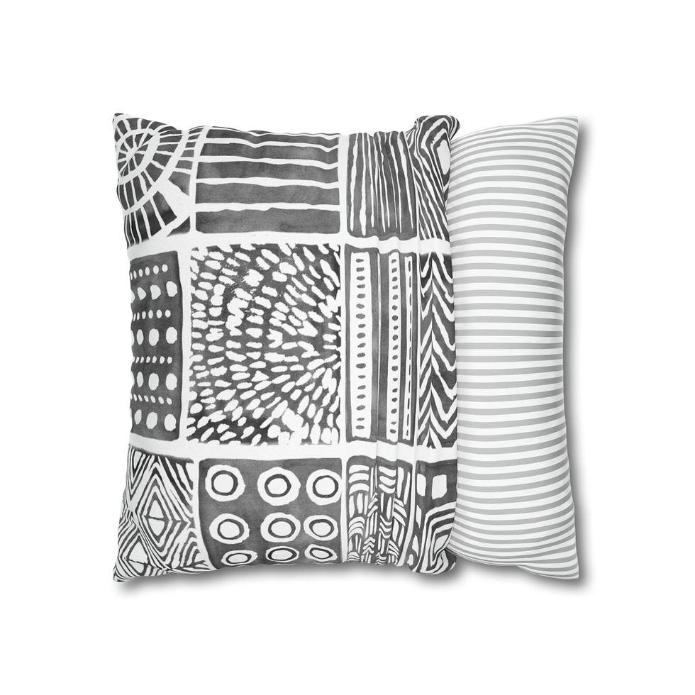 Thumbnail: Circles and Shapes #28  Spun Polyester Square Pillow Case