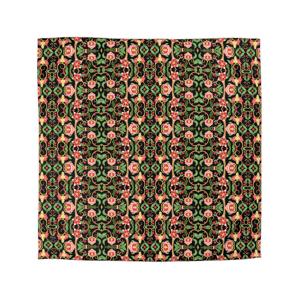Thumbnail: Botanical Bliss Microfiber Duvet Cover - Cozy Floral Bedding for Home Décor