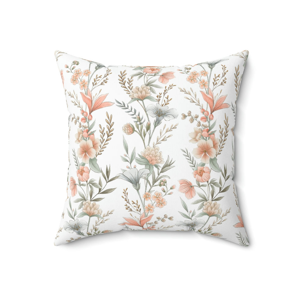 Thumbnail: Delicate Floral Spun Polyester Square Pillow